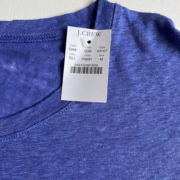 J.Crew Elbow Sleeve Tee In Linen-43107- Dark Lilac- Size Medium - Picture 5 of 5